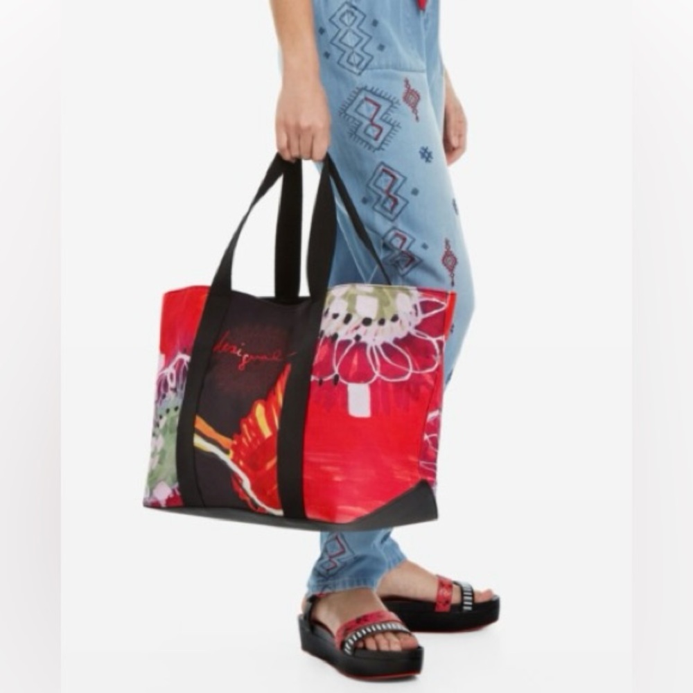 Desigual Multicolor Floral Tote Bag - Poppy Flower Medina